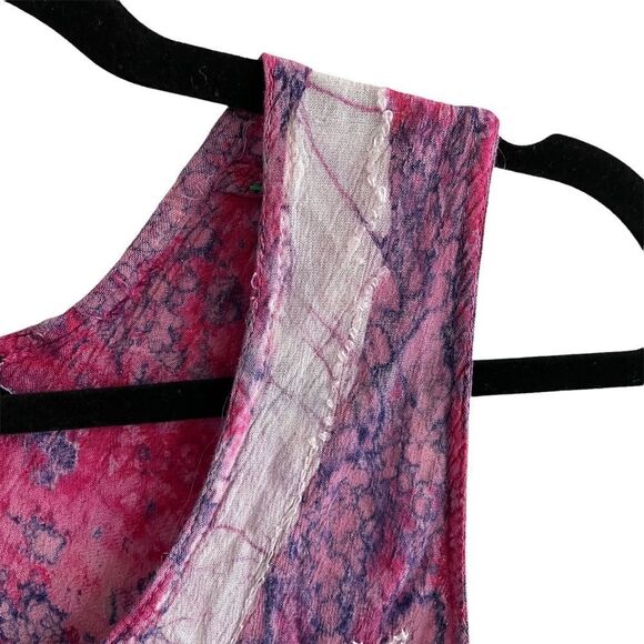 Stylo CANADA Boho Paisley Print Embroidery Sleeveless Midi Dress Pink Purple M/L - Picture 6 of 10